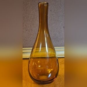 Amber Glass Vase Made In Poland